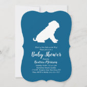 Shar-Pei Dog Baby shower Blue Boy Kaart (Voorkant)
