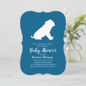 Shar-Pei Dog Baby shower Blue Boy Kaart (Staand voorkant)