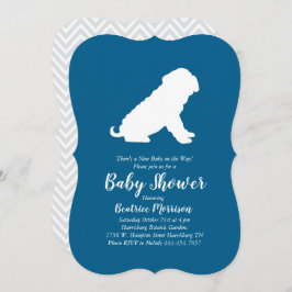 Shar-Pei Dog Baby shower Blue Boy Kaart
