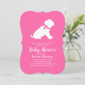 Shar-Pei Dog Baby shower Pink Girl Kaart (Staand voorkant)