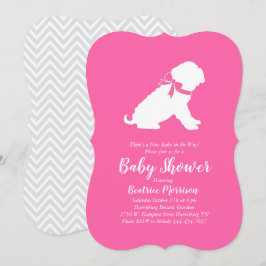 Shar-Pei Dog Baby shower Pink Girl Kaart