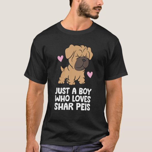 Shar Pei Dog Boy, een jongen die van Shar Peis hou T-shirt (Voorkant)