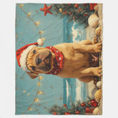 Shar Pei Dog Christmas Beach Fleece Deken (Voorkant)