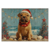 Shar Pei Dog Christmas  Beach Snijplank (Voorkant)