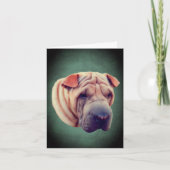 Shar Pei Dog Face Note Kaart (Voorkant)
