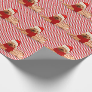 Shar Pei Dog Holiday controleert Kerstmis Cadeaupapier