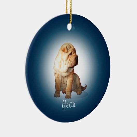Shar Pei Dog Keramisch Ornament (Rechts)