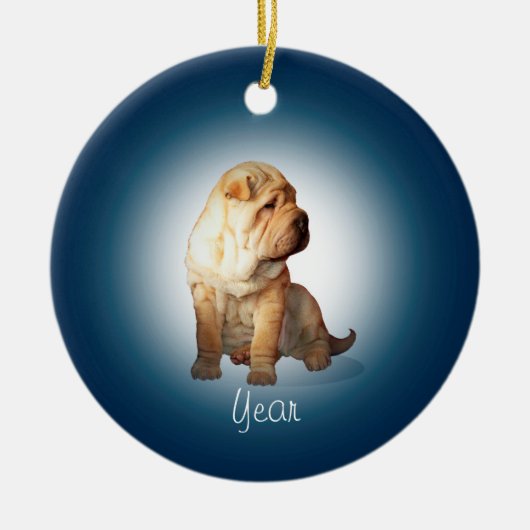 Shar Pei Dog Keramisch Ornament (Voorkant)