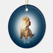 Shar Pei Dog Keramisch Ornament (Links)