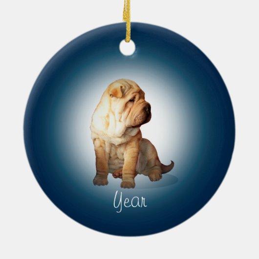 Shar Pei Dog Keramisch Ornament (Achterkant)
