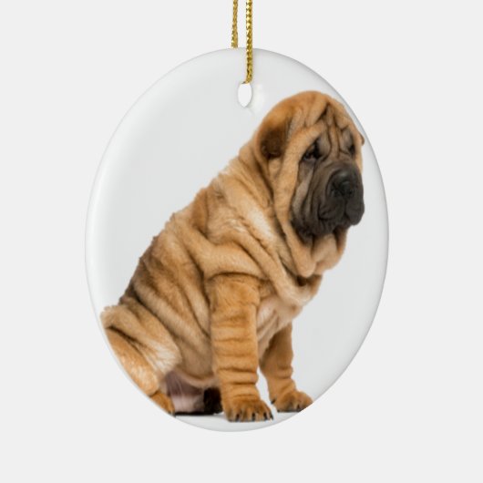 Shar pei Dog Keramisch Ornament (Rechts)