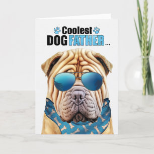Shar Pei Dog Koudest Dad Vaderdag Feestdagen Kaart