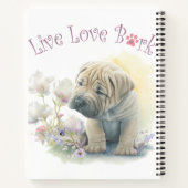 Shar-pei Dog Mom Floral Notitieboek (Achterkant)