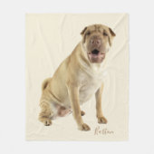Shar Pei Dog Papa Foto Aangepast Fleece Deken (Voorkant)