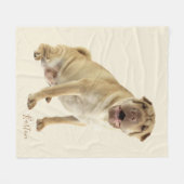 Shar Pei Dog Papa Foto Aangepast Fleece Deken (Voorkant (Horizontaal))
