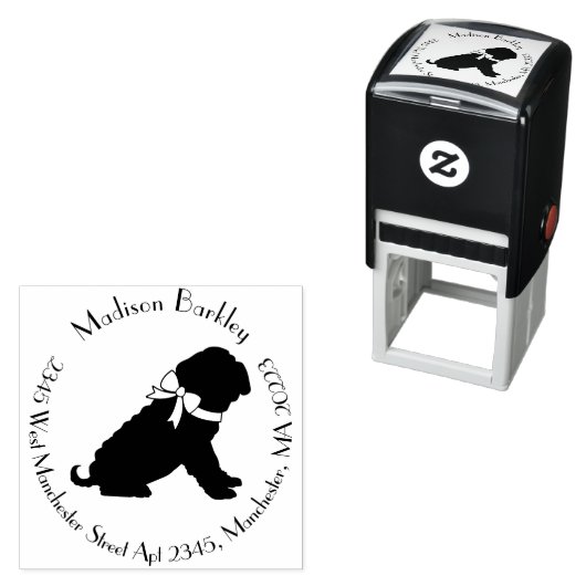 Shar Pei Dog Puppy Zelfinktende Stempel (In situ)