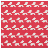 Shar Pei Dog Silhouette Pet Red Stof (Swatch)