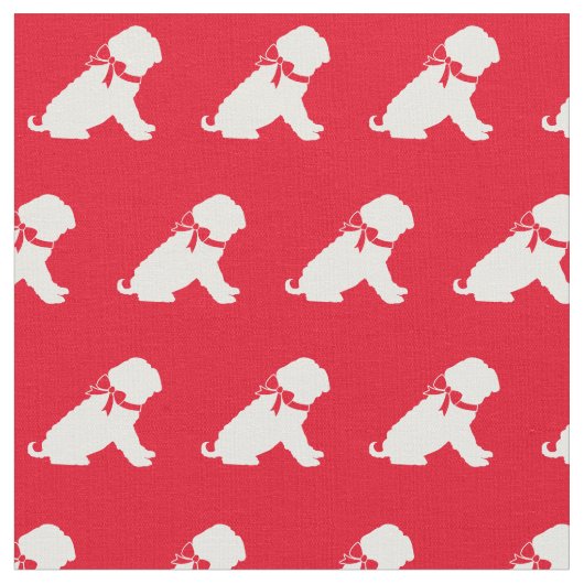Shar Pei Dog Silhouette Pet Red Stof (Close Up)