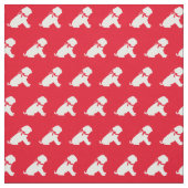Shar Pei Dog Silhouette Pet Red Stof (Swatch)