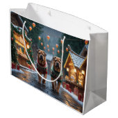 Shar Pei  Dogs Christmas Snow Holiday Groot Cadeauzakje (Achterkant Gekanteld)