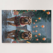 Shar Pei  Dogs Christmas Snow Holiday Legpuzzel (Horizontaal)