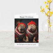 Shar Pei Dogs Happy Christmas Kaart (Gele Bloem)
