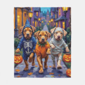 Shar Pei Dogs Trick-or-Treating Halloween Costumes Fleece Deken (Voorkant)
