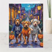 Shar Pei Dogs Trick-or-Treating Halloween Costumes Kaart (Voorkant)