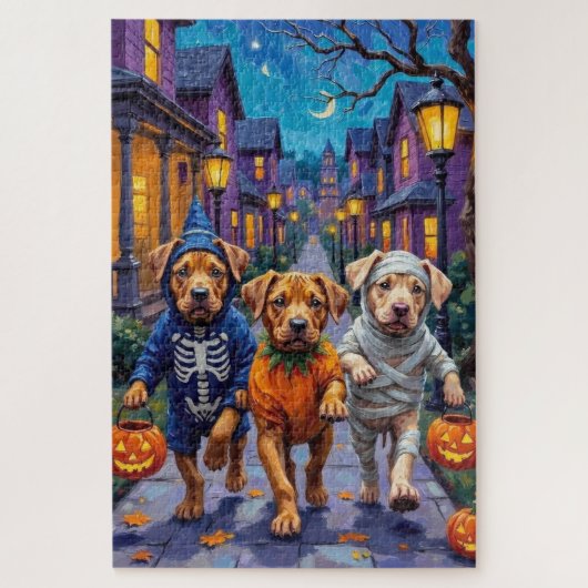 Shar Pei Dogs Trick-or-Treating Halloween Costumes Legpuzzel (Verticaal)