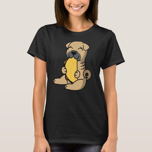 Shar Pei eet een Taco Dog T-shirt (Voorkant)