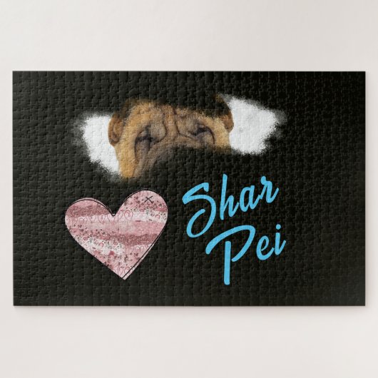 Shar Pei Eyes Solid Color 1000-stuk Legpuzzel (Horizontaal)