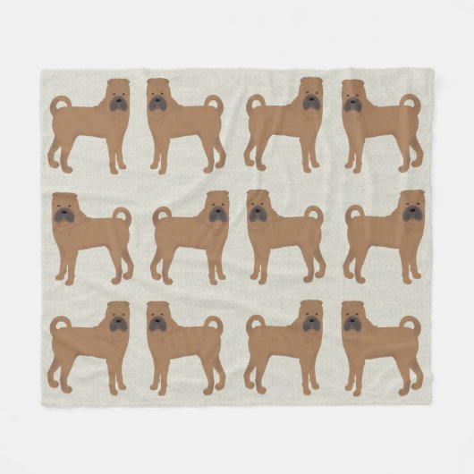 Shar-Pei Fleece Blanket Deken (Voorkant (Horizontaal))