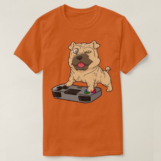 Shar Pei Gamepad Kawaii T-shirt (Design voorkant)