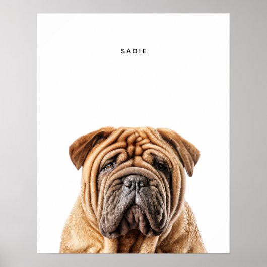 Shar Pei gepersonaliseerde print (Voorkant)