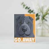 Shar Pei go Away Briefkaart (Staand voorkant)