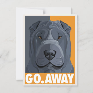 Shar Pei go Away Briefkaart