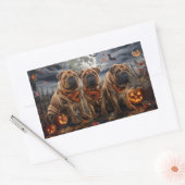 Shar Pei Halloween Griezelen Rechthoekige Sticker (Envelop)