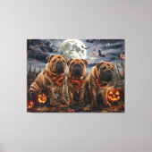 Shar Pei Halloween Spooky Canvas Afdruk (Voorkant)