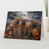 Shar Pei Halloween Spooky Kaart (Voorkant)