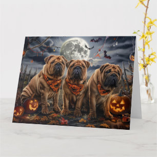 Shar Pei Halloween Spooky Kaart