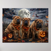 Shar Pei Halloween Spooky Poster (Voorkant)
