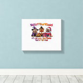 Shar Pei Halloween Thanksgiving Christmas Classic Canvas Afdruk (Insitu (Houten vloer))