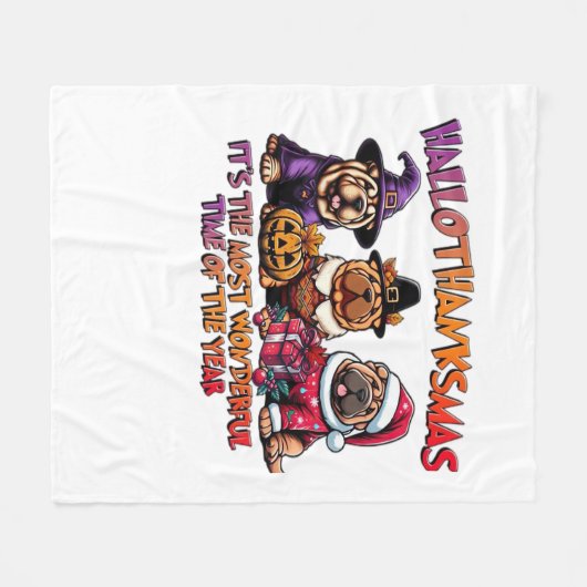 Shar Pei Halloween Thanksgiving Christmas Classic Fleece Deken (Voorkant (Horizontaal))