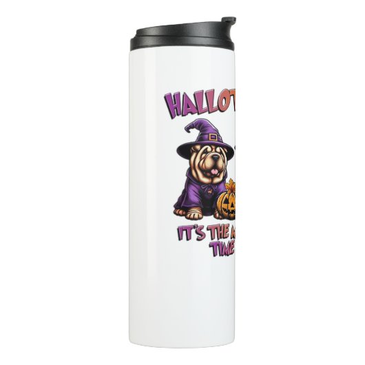 Shar Pei Halloween Thanksgiving Christmas Classic Thermosbeker (Gedraaid links)