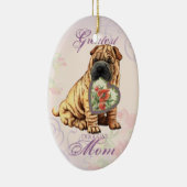 Shar-Pei Heart mama Keramisch Ornament (Rechts)