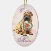 Shar-Pei Heart mama Keramisch Ornament (Links)