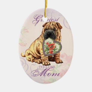 Shar-Pei Heart mama Keramisch Ornament