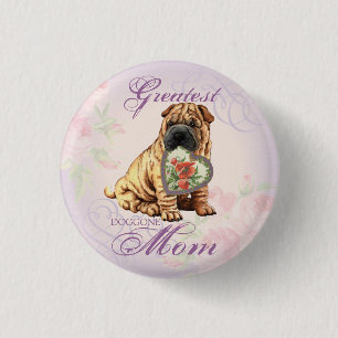 Shar-Pei Heart mama Ronde Button 3,2 Cm