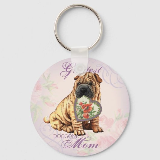 Shar-Pei Heart mama Sleutelhanger (Voorkant)