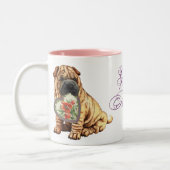 Shar-Pei Heart mama Tweekleurige Koffiemok (Links)